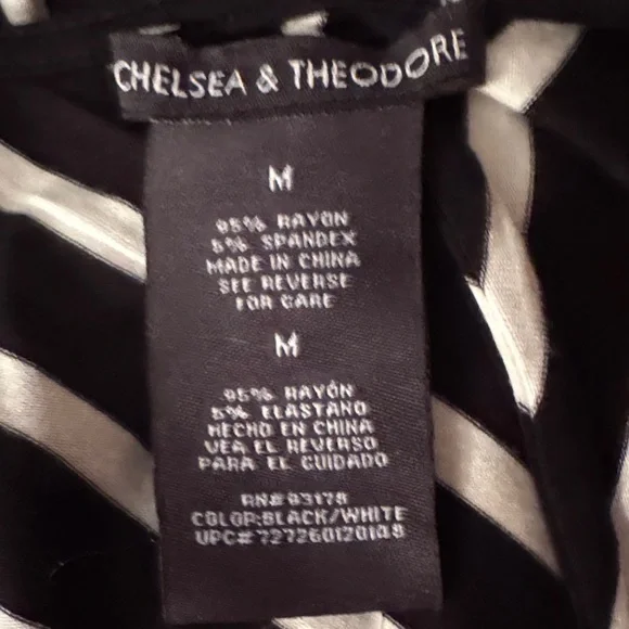 Chelsea & Theodore Black and White Zigzag Fit-Flare Midi Dress - Picture 7 of 8